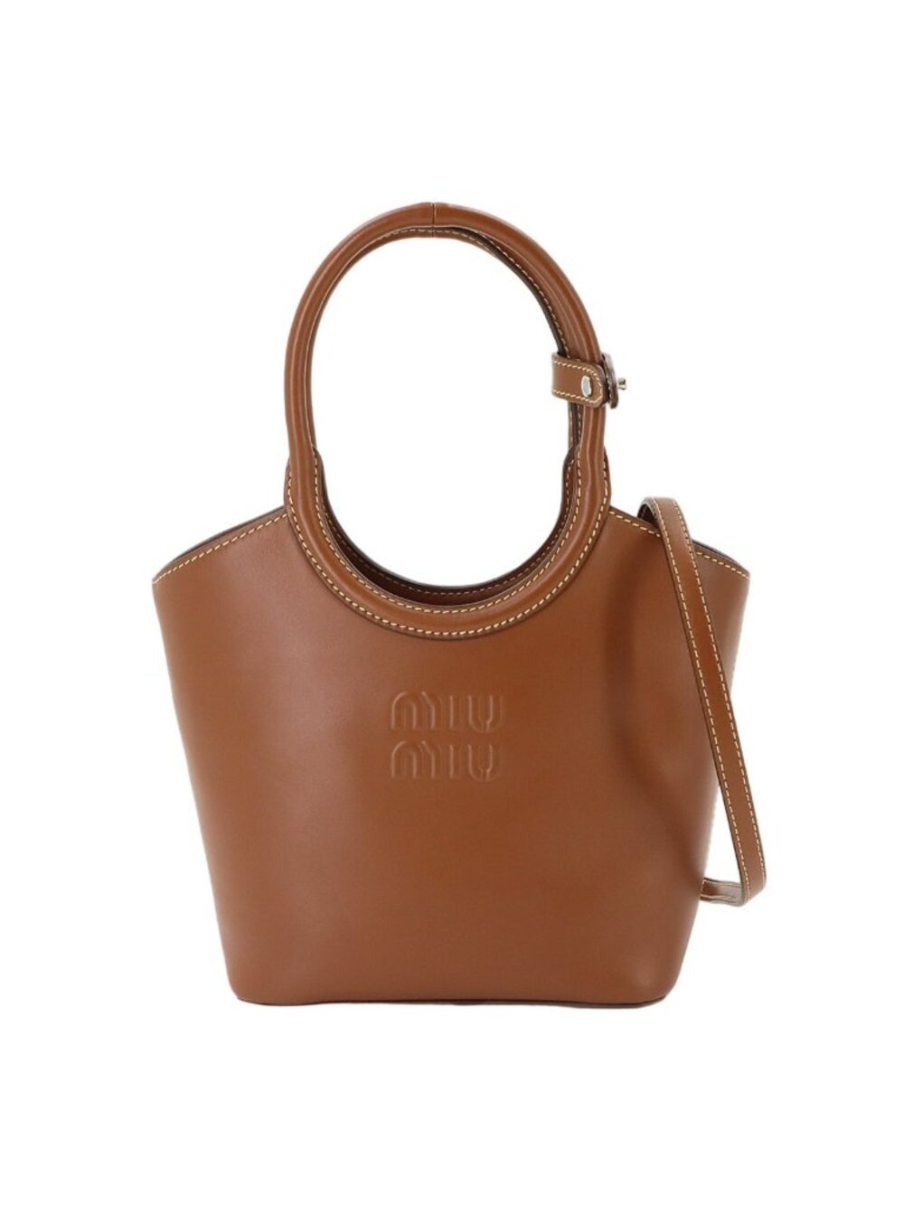 Miu Miu Ivy 2-Way Bag Leather Brown Silver Ivy Bag